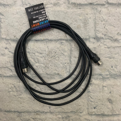 Black 9ft 5-Pin MIDI Cable