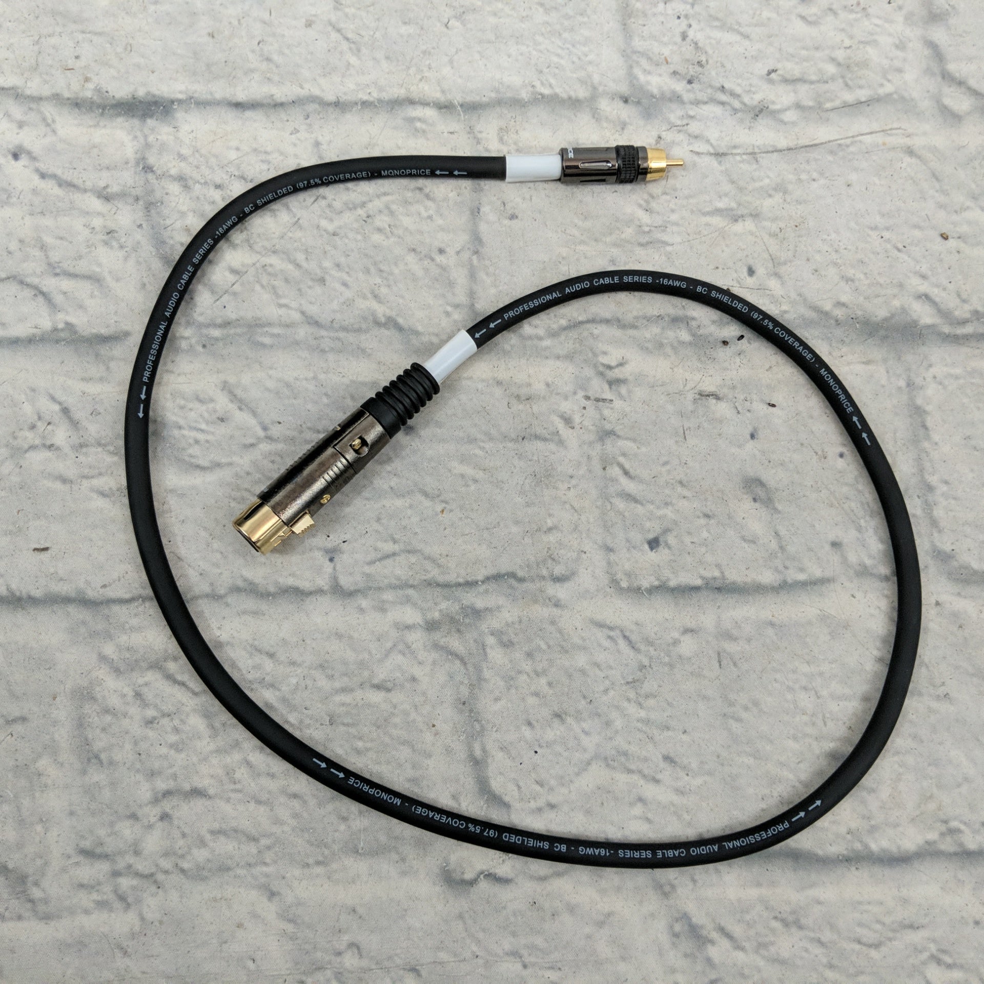 XLR Female to RCA Male Cable - 1.5 Feet - 16AWG Shielded