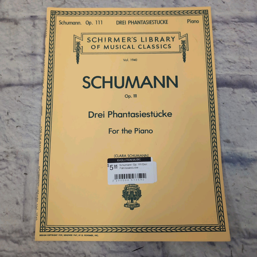 Schirmer's Library Schumann: Op. 111 Drei Pahntasiestucke