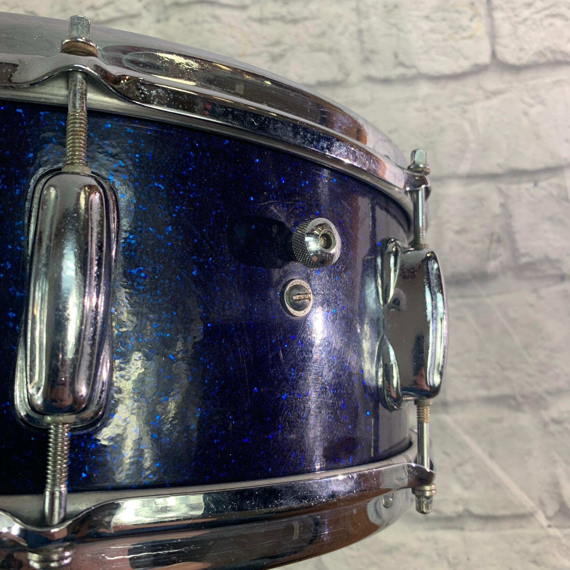 Vintage 1960's Slingerland Snare Drum 14 - Blue Sparkle