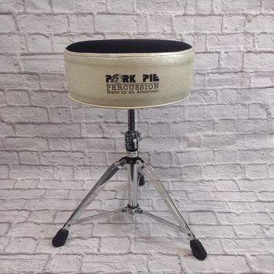 Pork Pie White Sparkle w/ Black Seat Drum Throne