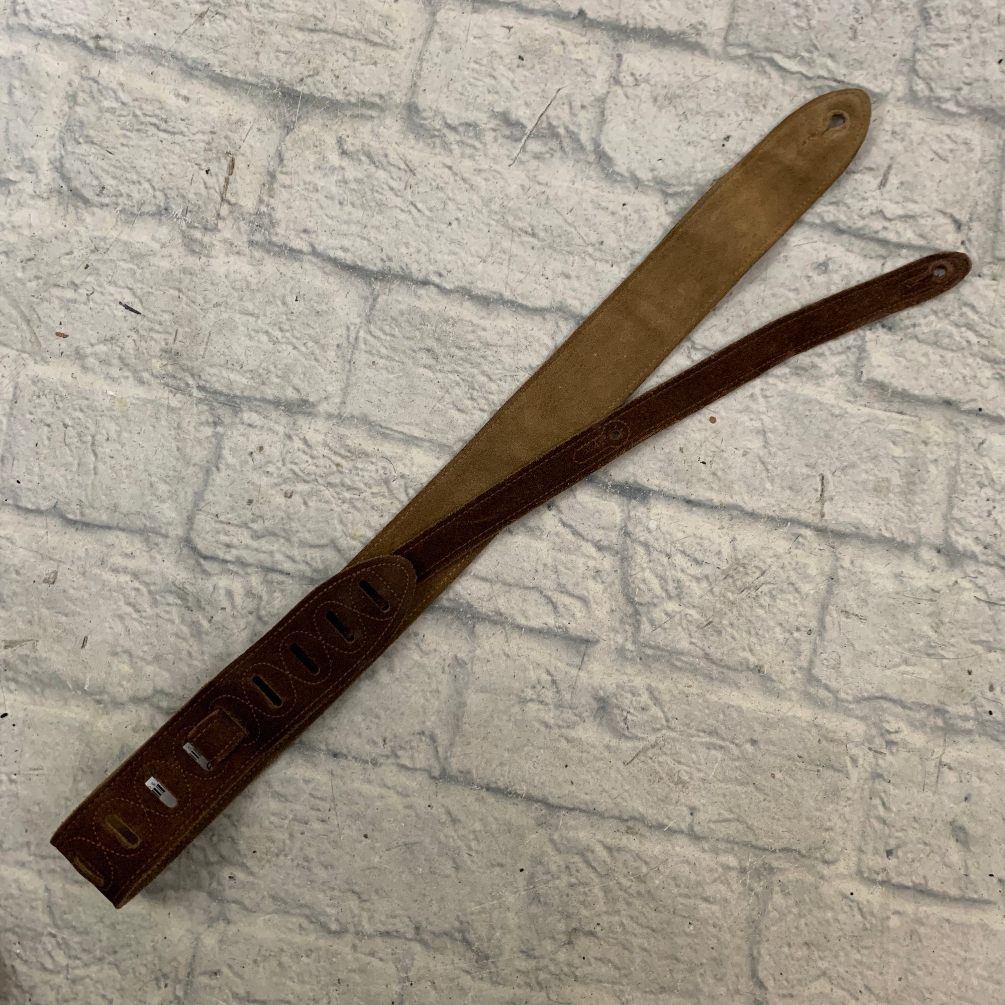 2" Brown Suede Leather Strap
