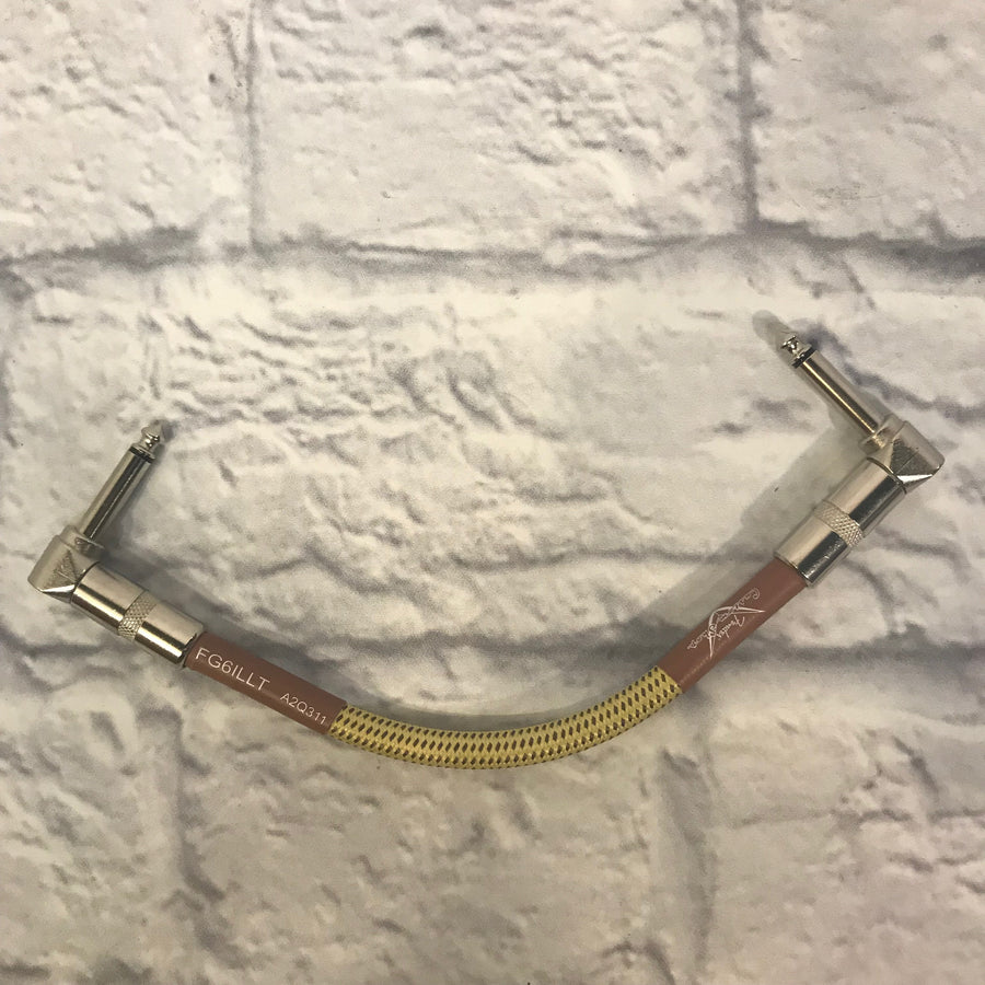 Fender 1/4 Braided 6 Inch Yellow Patch Cable