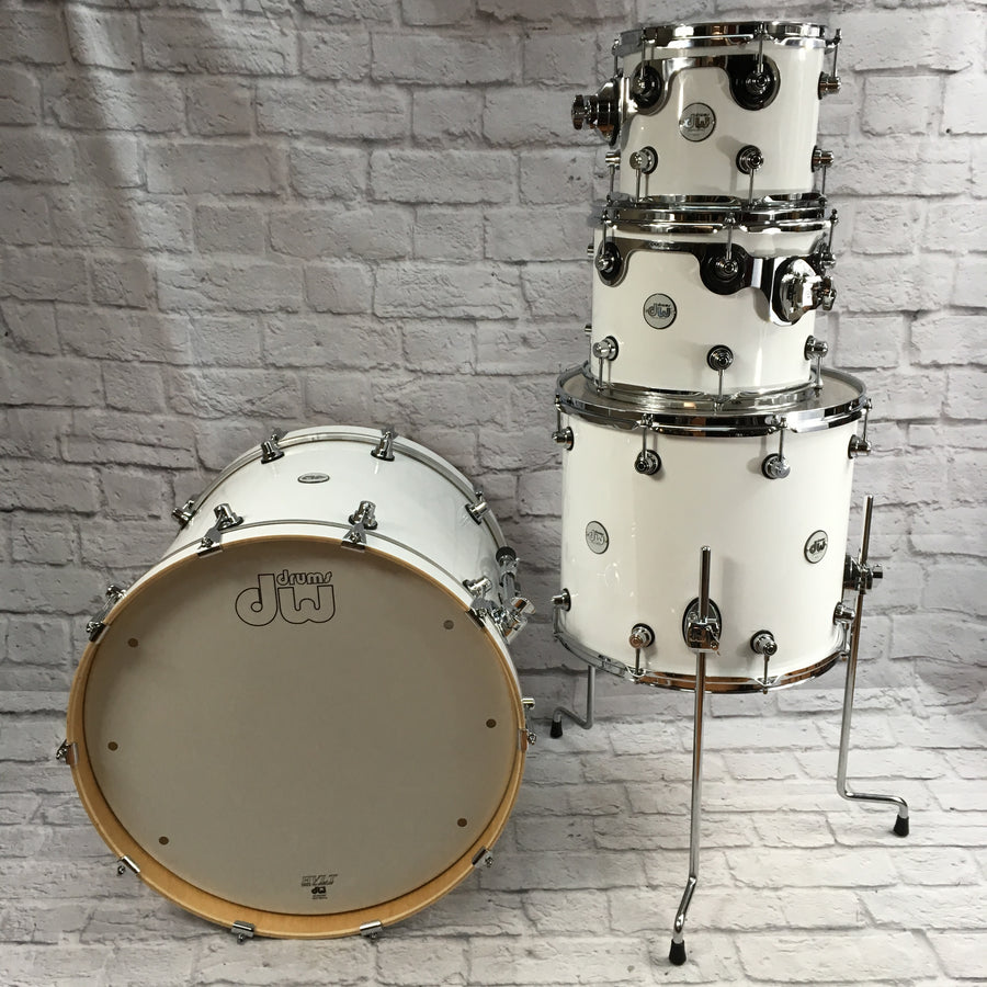 DW Design Series White 4 Piece Drum Set