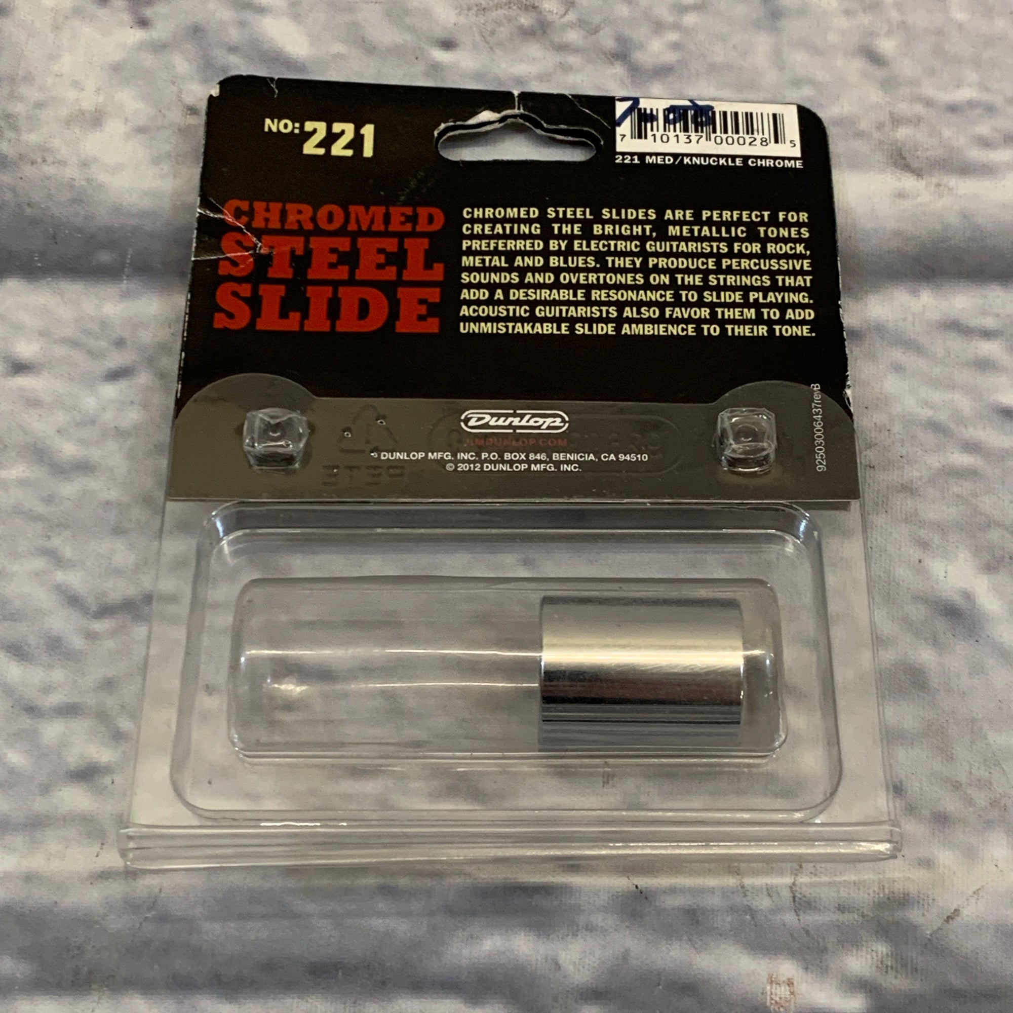 Dunlop 221 Chromed Steel Slide, Ring Size 9