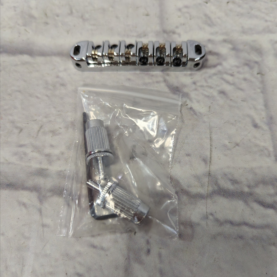 Unknown MTB604 Chrome Locking Roller Bridge For Les Paul