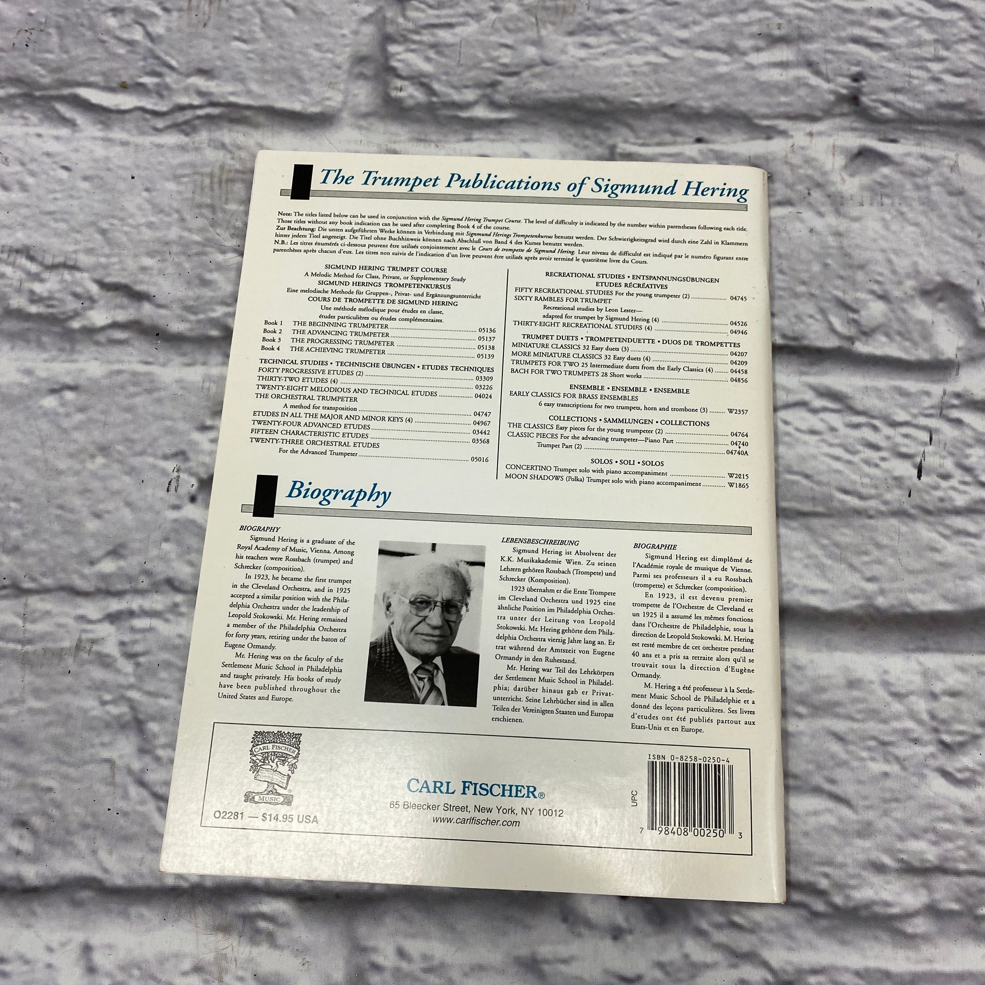 Carl Fischer Characteristic Studies for the Cornet Book