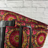Henry Heller Dark Red Gypsy Jacquard - Pink Highlights 2.5" Guitar Strap w/Cotton Backing