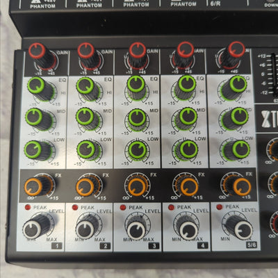 XTUGA EV6 Professional 6 Channel Audio Mixer w/ 16 DSP Effects,7-band EQ,Independent 48V Phantom Power Bluetooth Function USB Interface