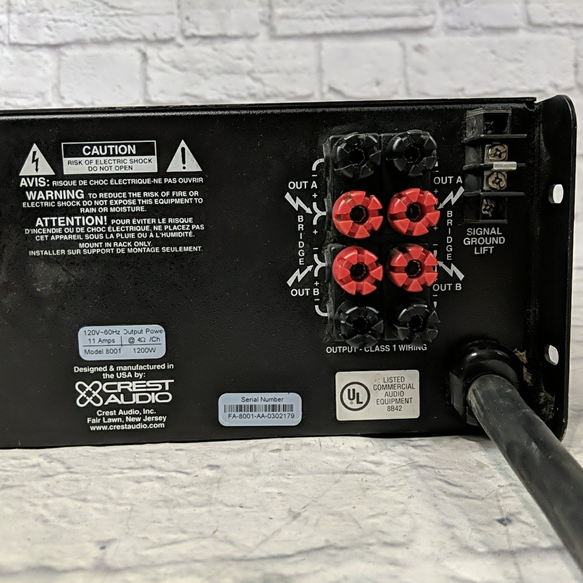 Crest Audio 8001 1200W Rackmount Power Amp