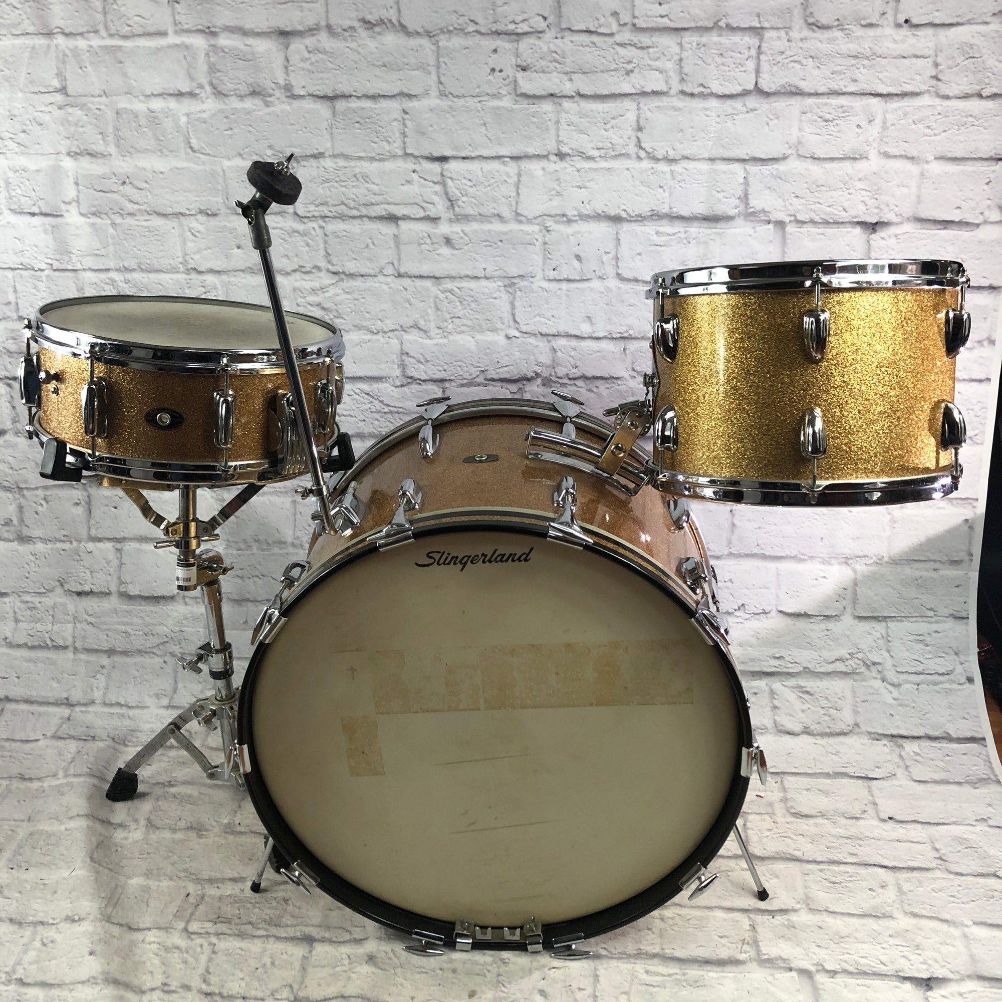 Vintage 1962 Sparkling Gold Slingerland 3 Piece Drum Kit