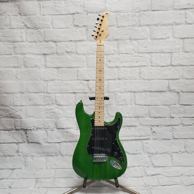 Unknown Strat Style Electric Guitar Trans Green