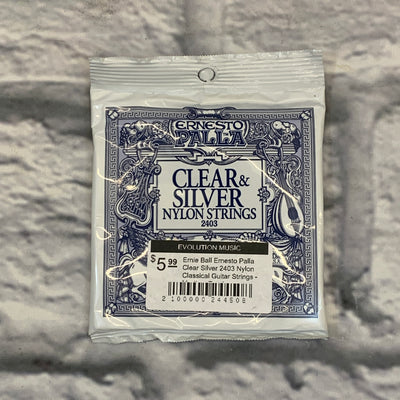 Ernie Ball Ernesto Palla Clear Silver 2403 Nylon Classical Guitar Strings - Medium Tension