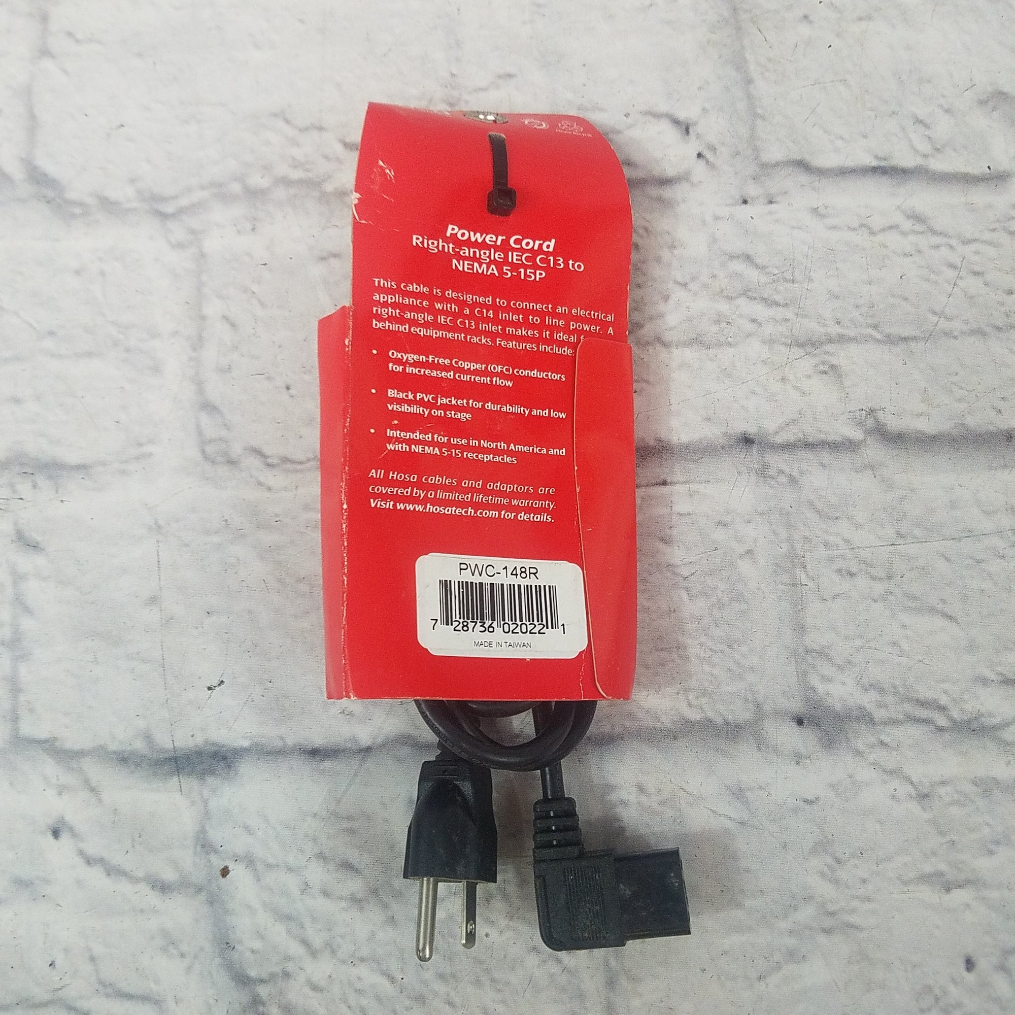 Hosa Right-Angle IEC C13 Power Cable