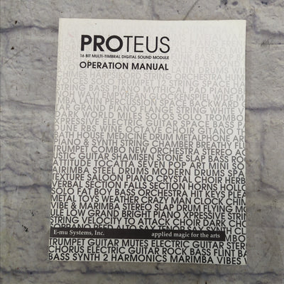 EMU E-Mu Proteus Operation Manual