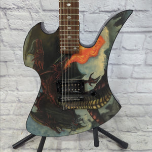 B.C. Rich Body Art Fire Breather Mockingbird Electric Guitar 2003 