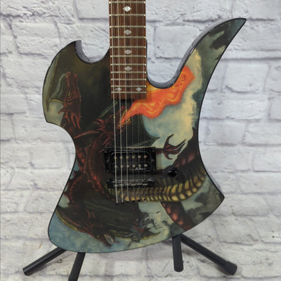 B.C. Rich Body Art Fire Breather Mockingbird Electric Guitar 2003