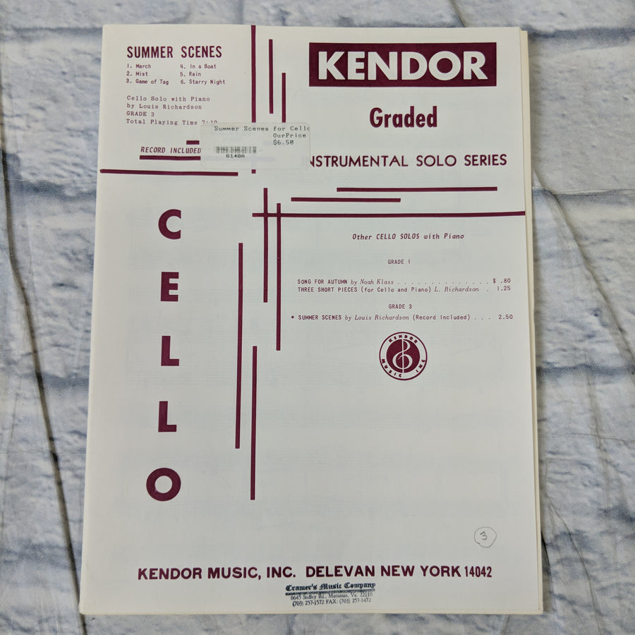 Summer Scenes Kendor Graded Instrument solo series - Cello