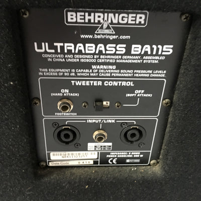 Behringer BA115HP 1x15 Bass Extension Cabinet