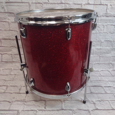 Unknown Vintage 1960s 16 Floor Tom Red Sparkle Made in Japan