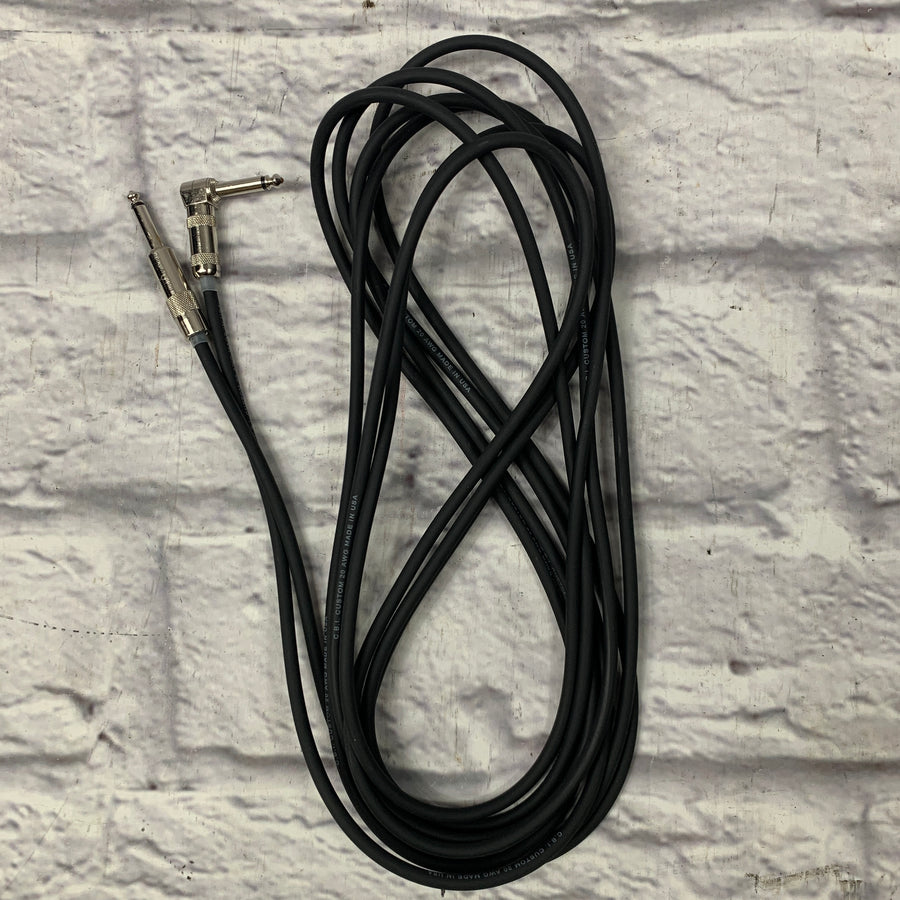 Custom 1/4" TS Straight to Right-Angle Instrument Cable - 20'