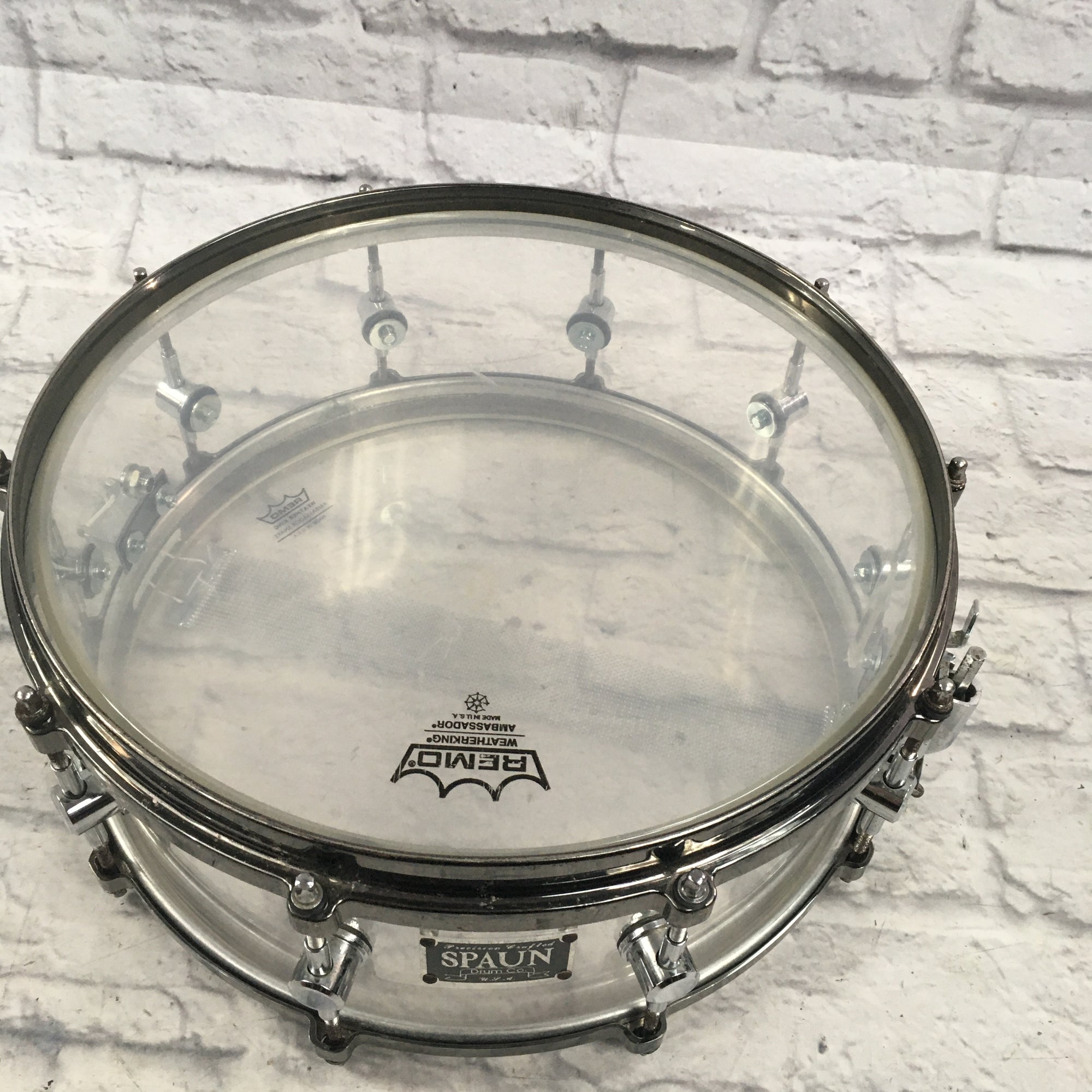 Spaun 14x5.5 Clear Acrylic Snare Drum
