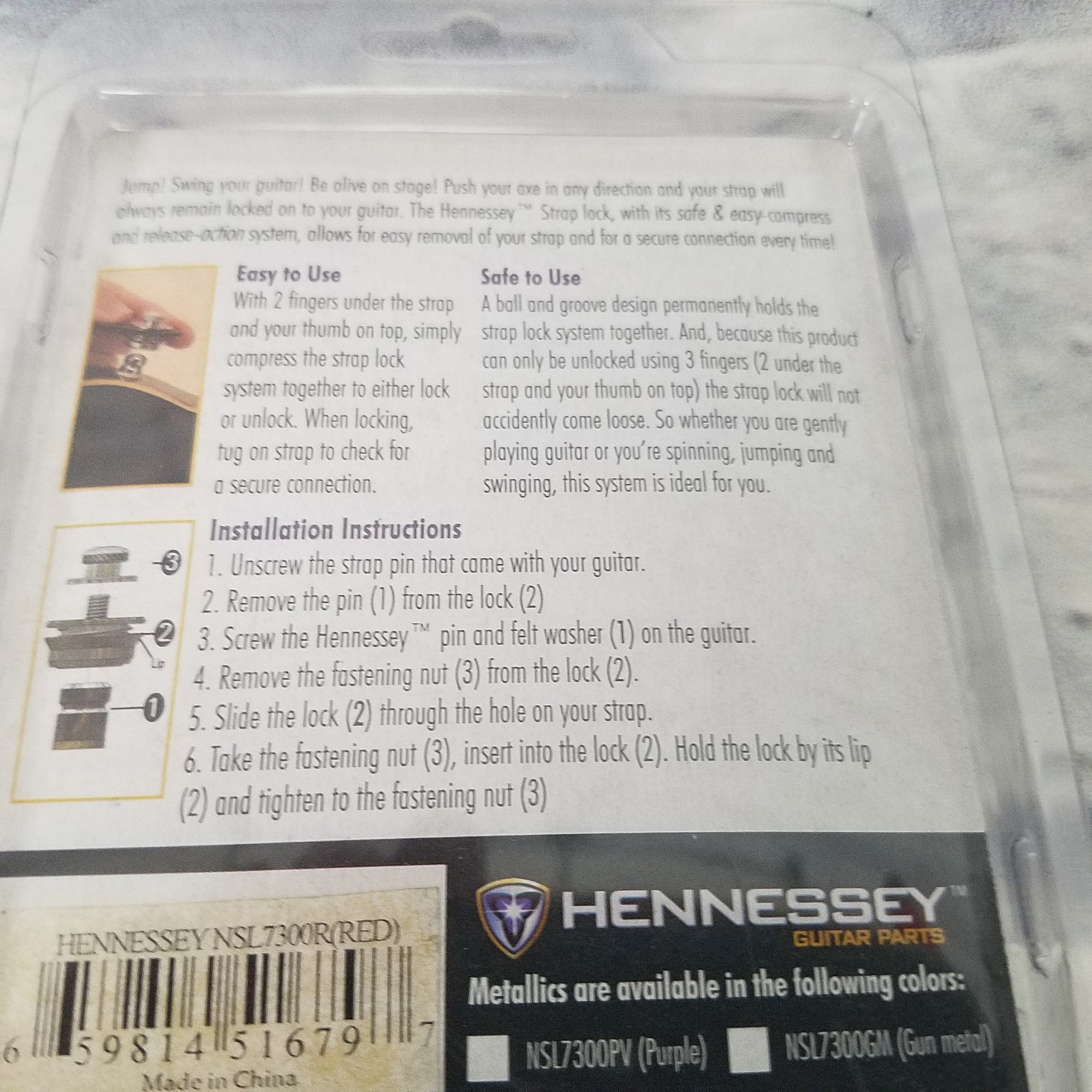 Hennessey Metallics Strap Locks Red