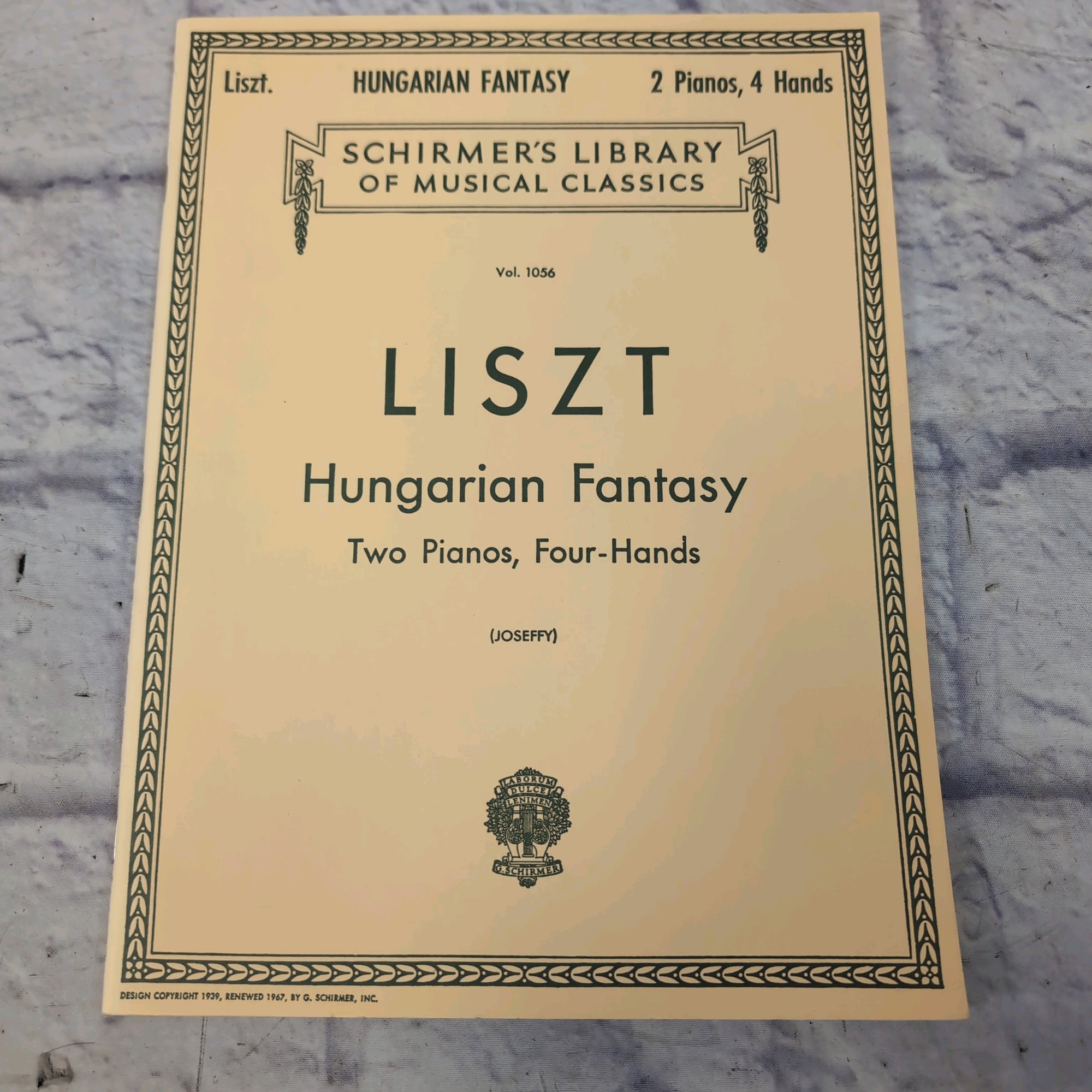 Schirmer's Library Liszt: Hungarian Fantasy - Two Pianos, Four Hands
