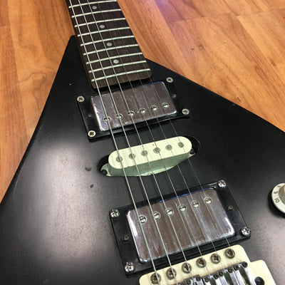 Lyon Custom Electric Guitar Teardrop Body Black