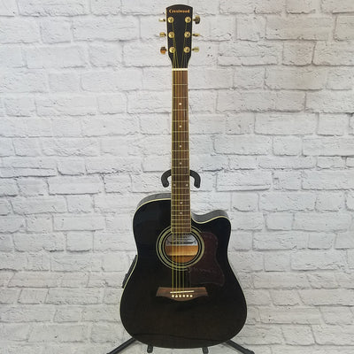 Crestwood 2017EQBBK Thinline Acoustic Electric Guitar