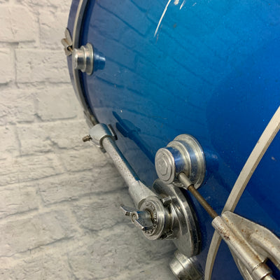 DW Drum Workshop Blue Sparkle 18x22 Maple Shell Bass Drum