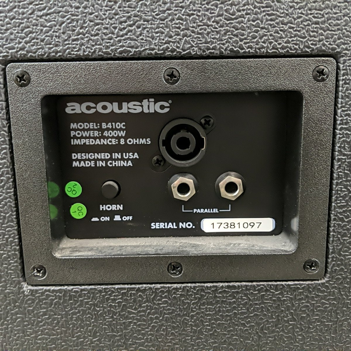 Acoustic B410C Classic 400W 4X10 Bass Speaker Cabinet