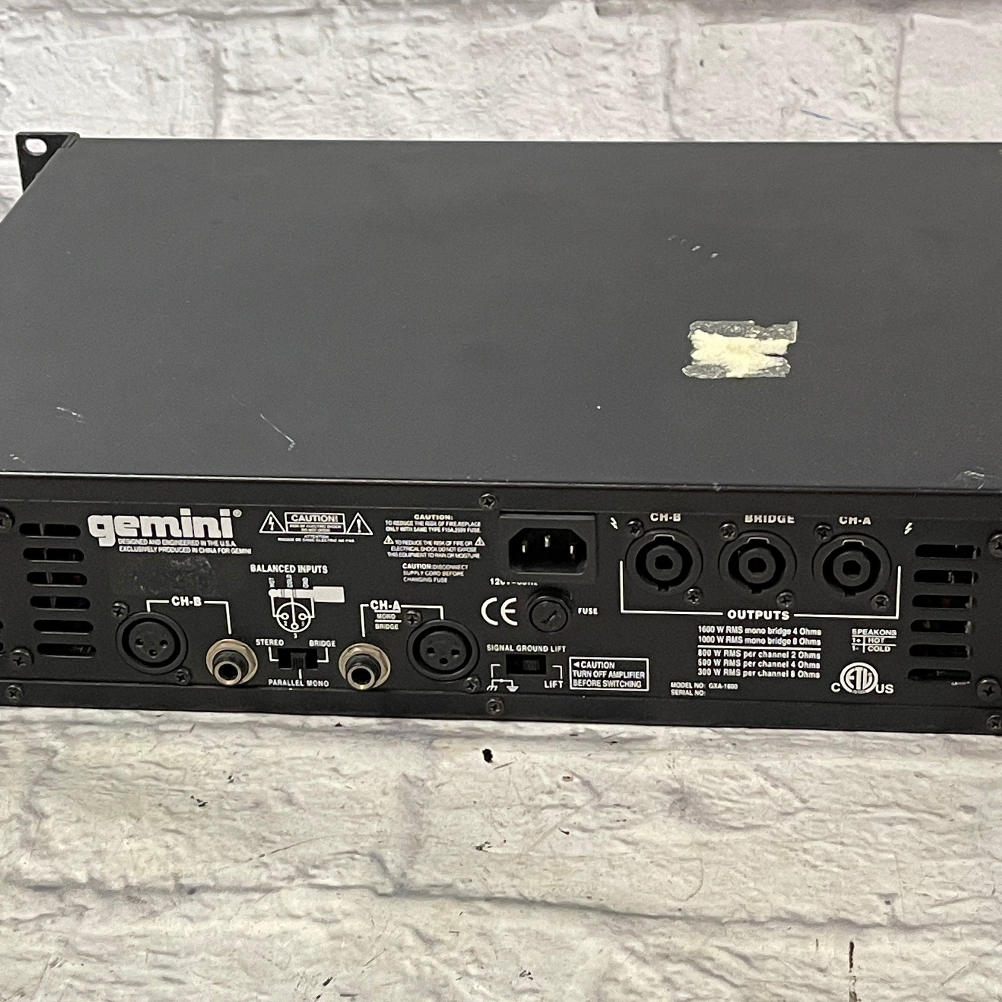 Gemini GXA-1600 1600W Power Amp - Evolution Music