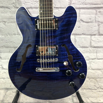 *Gatto 339 Style Semi-Hollowbody Transparent Blue Electric Guitar*