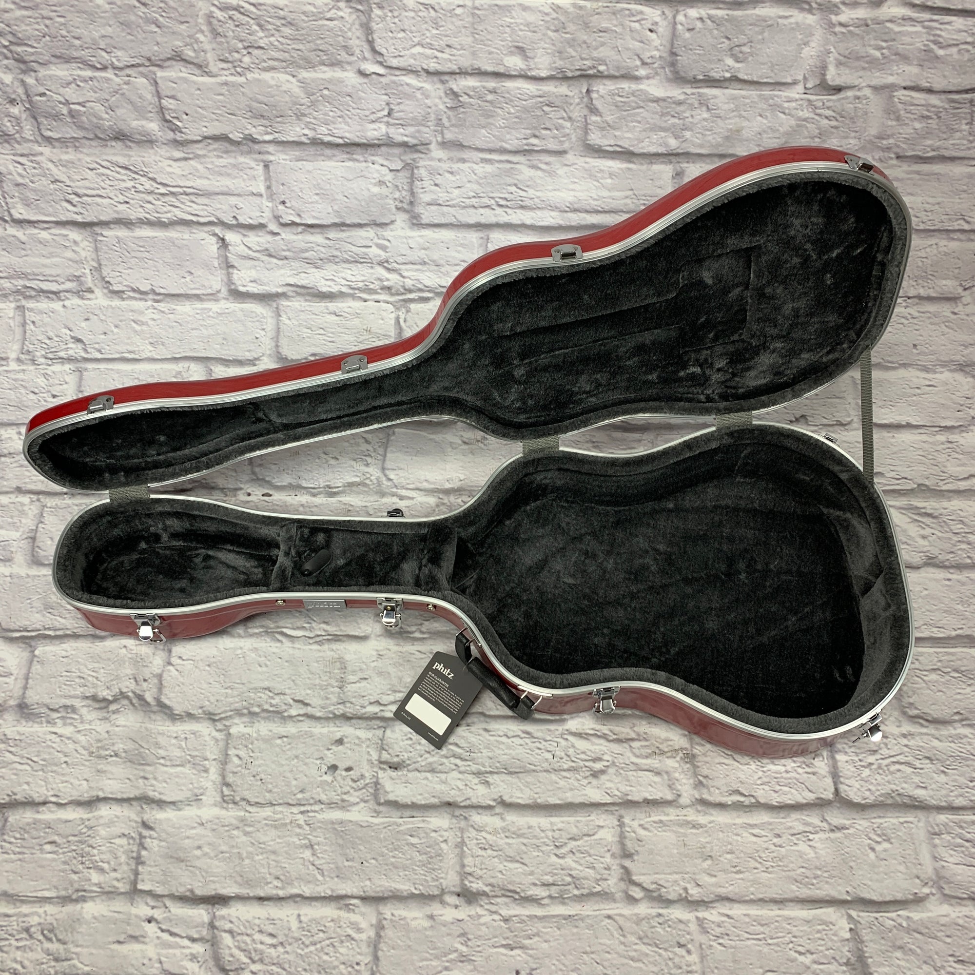 Phitz Standard Dreadnought Acoustic Guitar Hard Case - Brushed Red