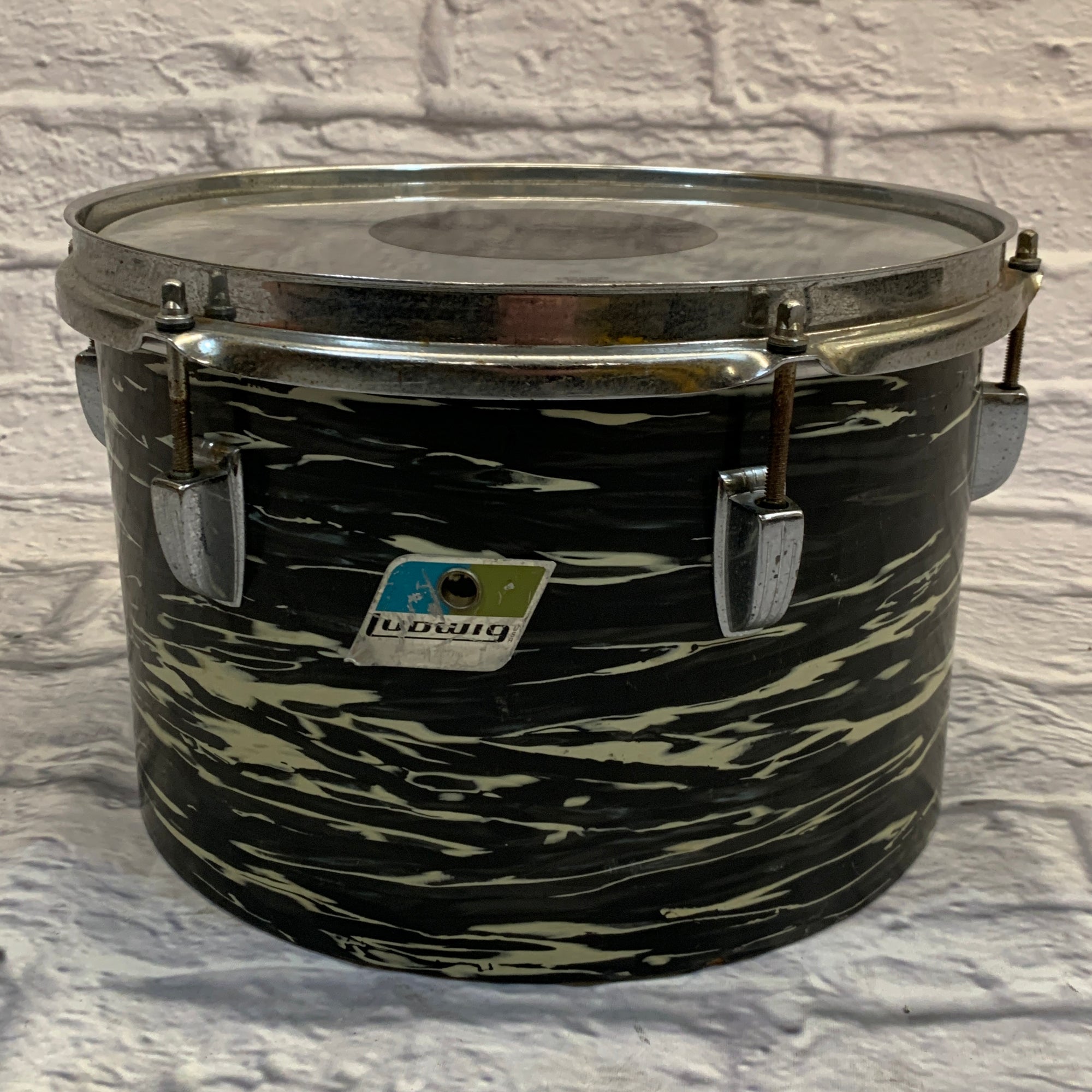 1970s Ludwig 12in Rack Tom Black Oyster Pearl