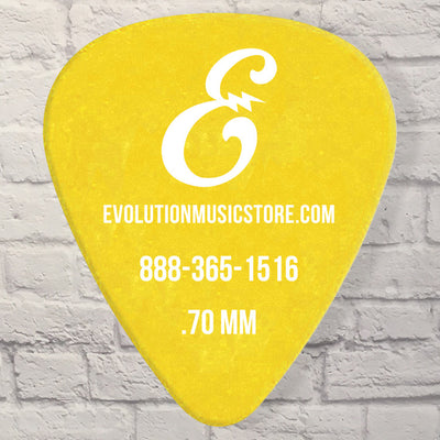 Evolution Brand Light-Medium .70mm Duralin 12 Pack Guitar Picks (Yellow)