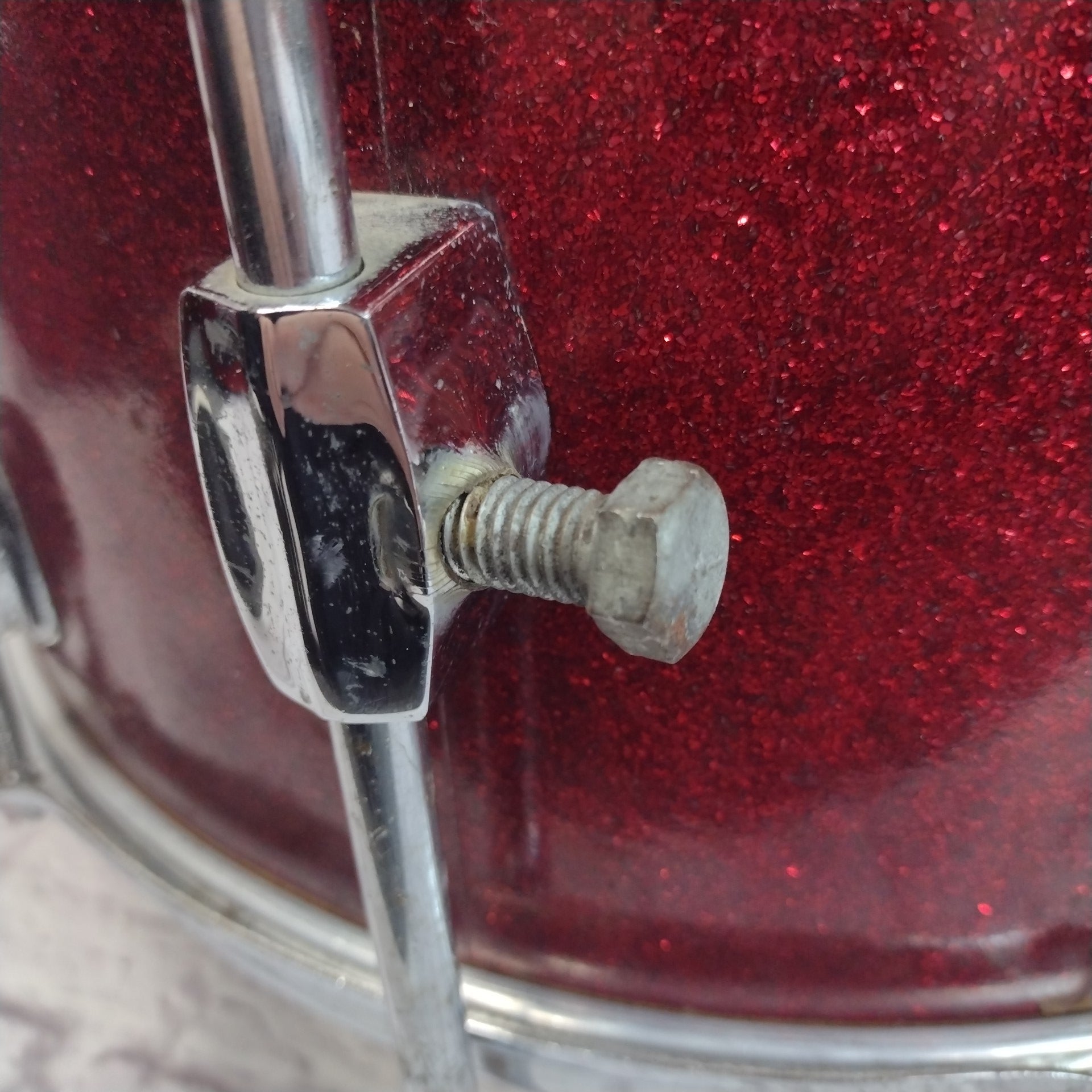 Unknown Vintage 1960s 16 Floor Tom Red Sparkle Made in Japan