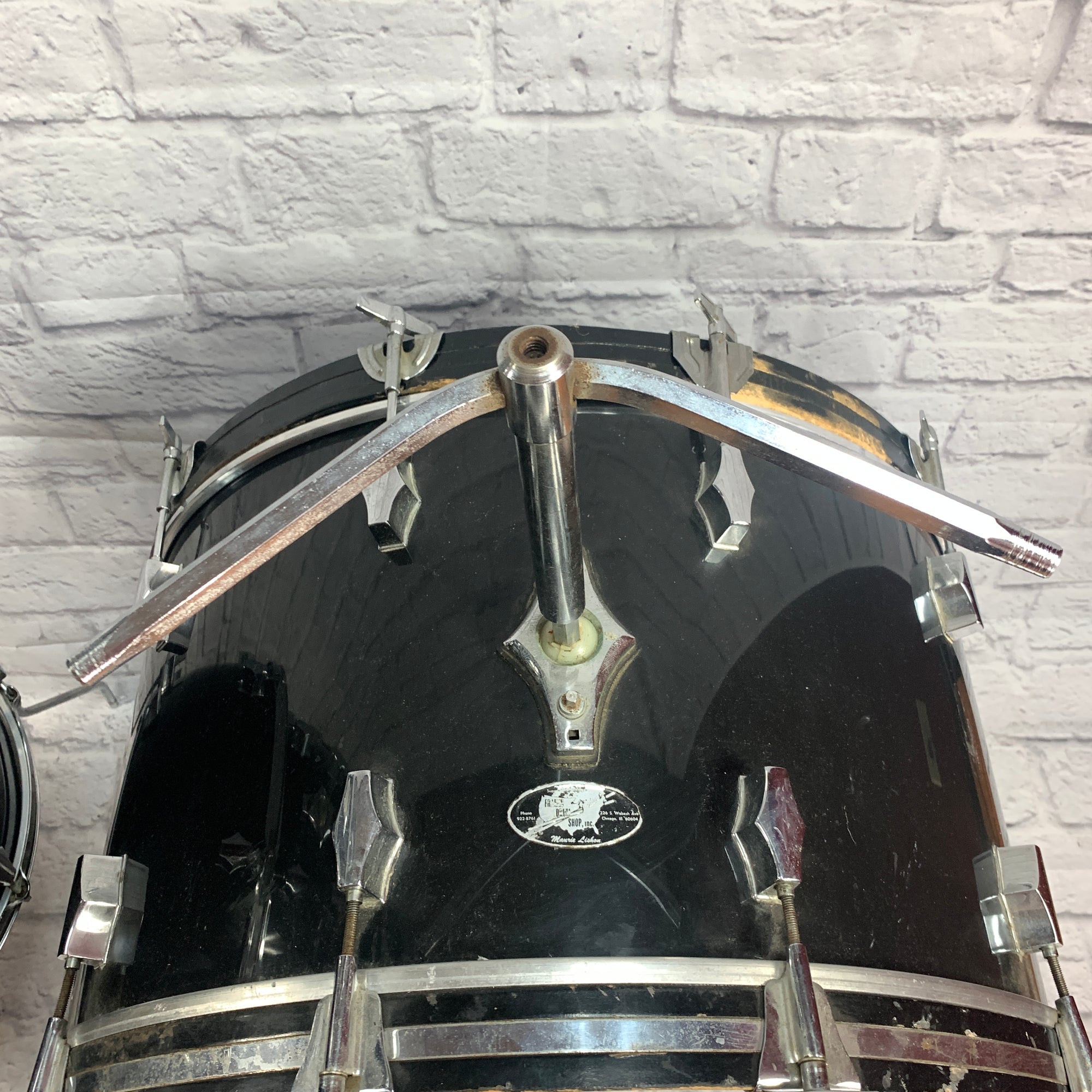 Vintage 1970s Fibes Crystalite Acrylic 4pc Drum Set Black