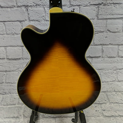 Epiphone Joe Pass Emperor II VS Vintage Sunburst with Upgraded Seymour Duncan Seth Lover Pickups and Hardshell Case