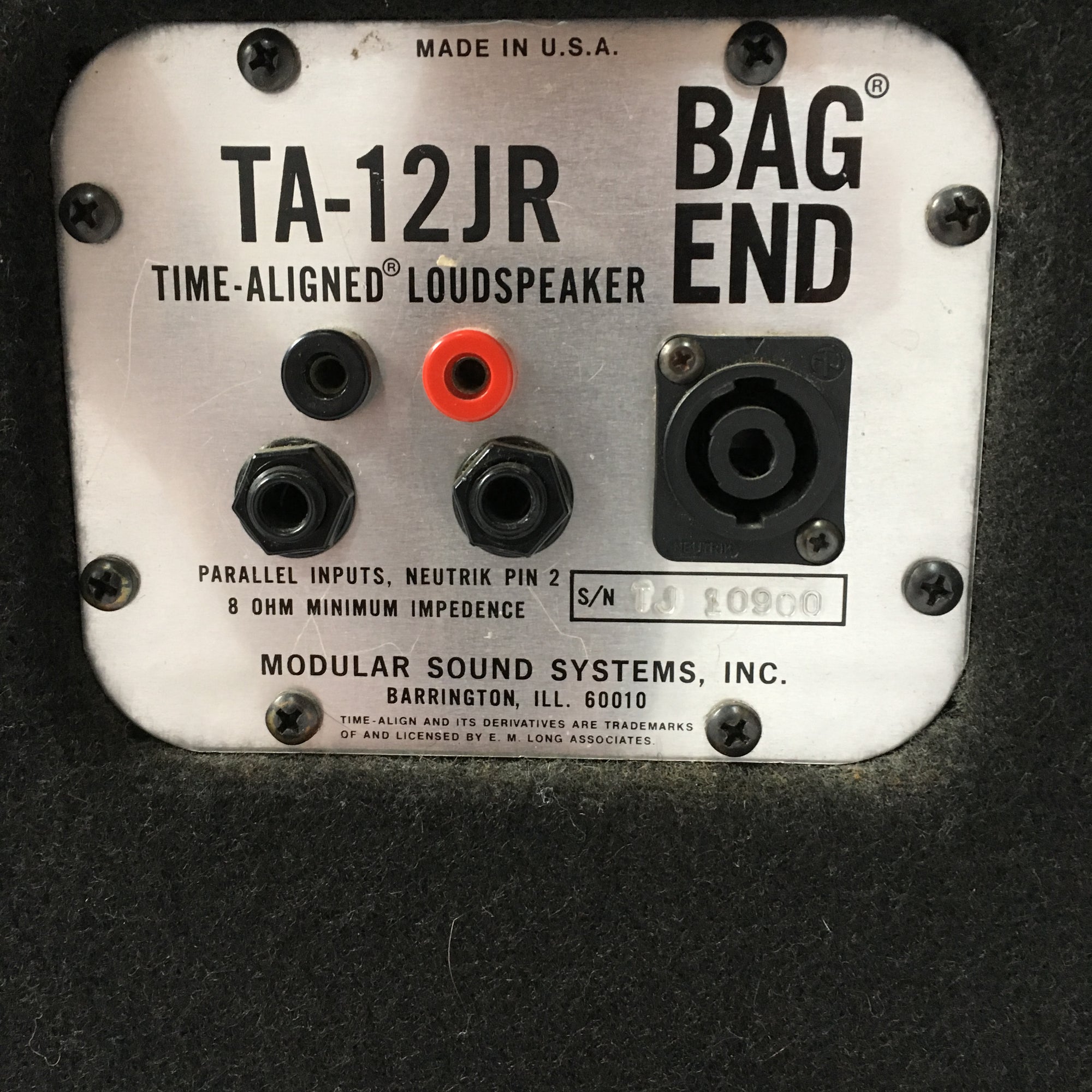 Bag End TA-12JR Time Aligned 12in PA Speaker Cabinet