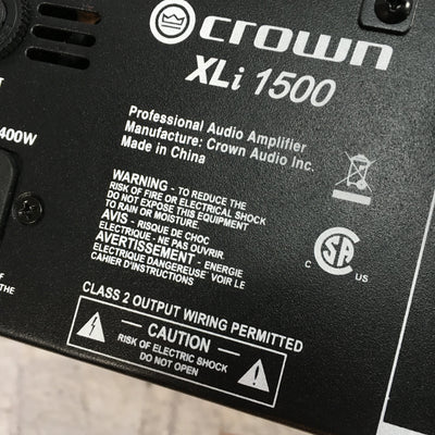 Crown XLi 1500 Power Amp