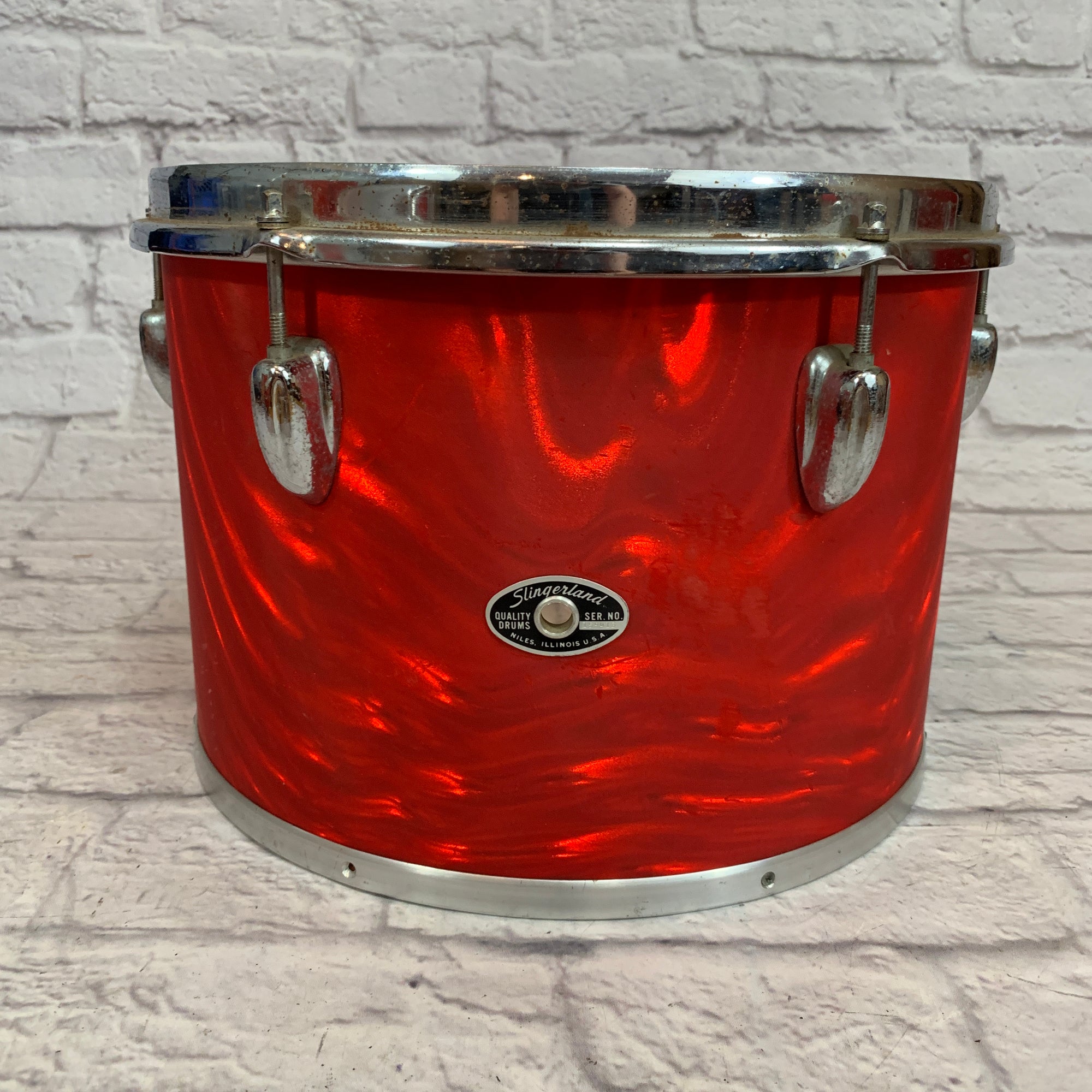 Slingerland 4-Piece Drum Kit Red Satin Flame 1960's