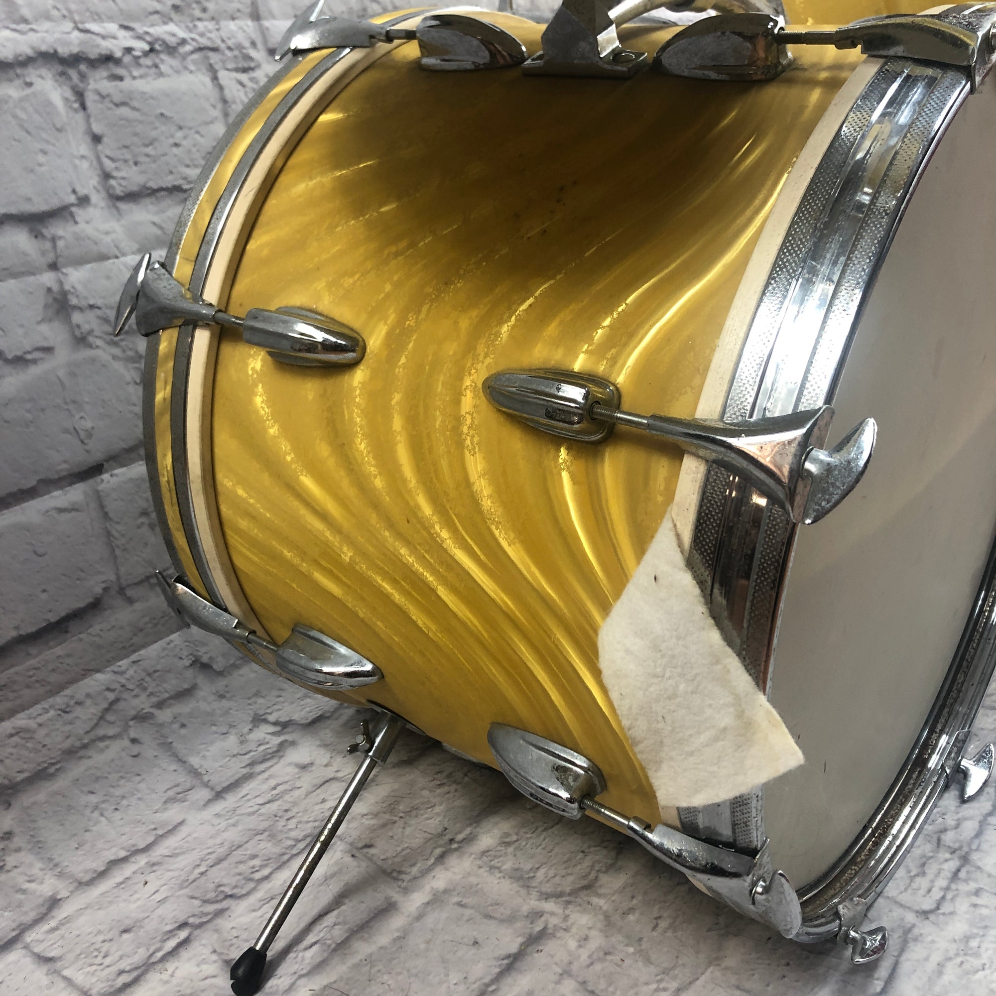 Vintage MIJ Norma 3 Pc Drum Set Gold Satin Flame