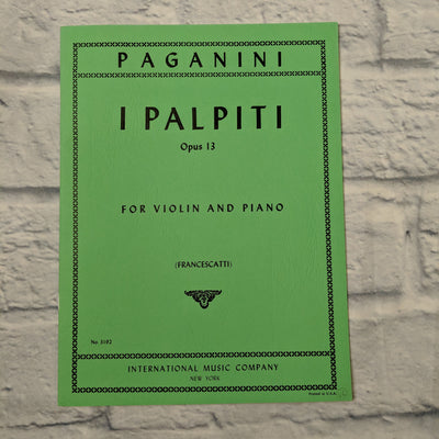 Paganini I Palpiti Opus 13 For Violin and Piano