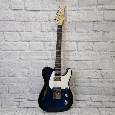 Glarry Custom Style Semi Hollow Tele Electric Guitar