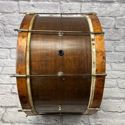 Vintage Ludwig Original 24x12" Single Tension Bass Drum 1930s Mahogany Finish with Painted Head