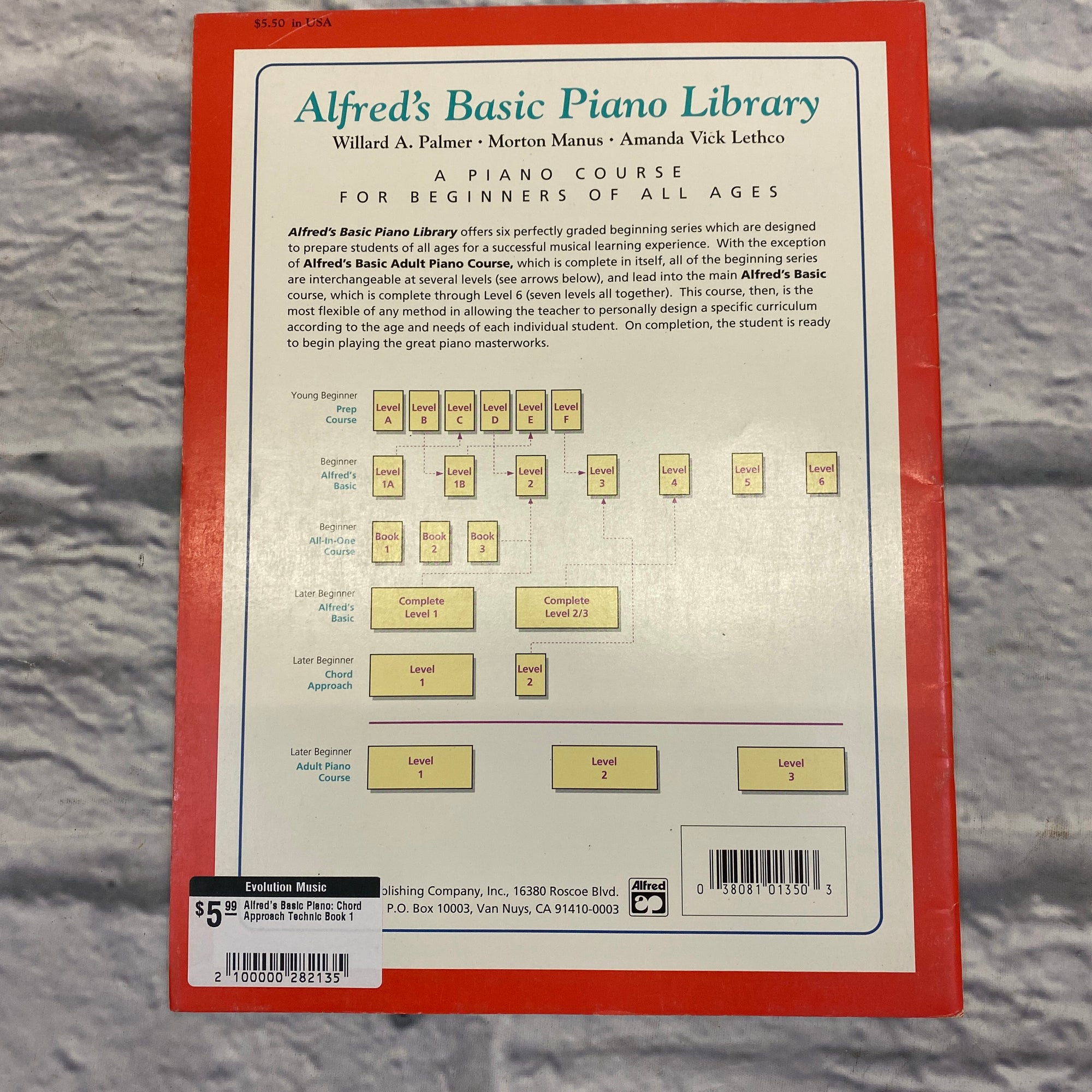 Alfred's Basic Piano: Chord Approach Technic Book 1