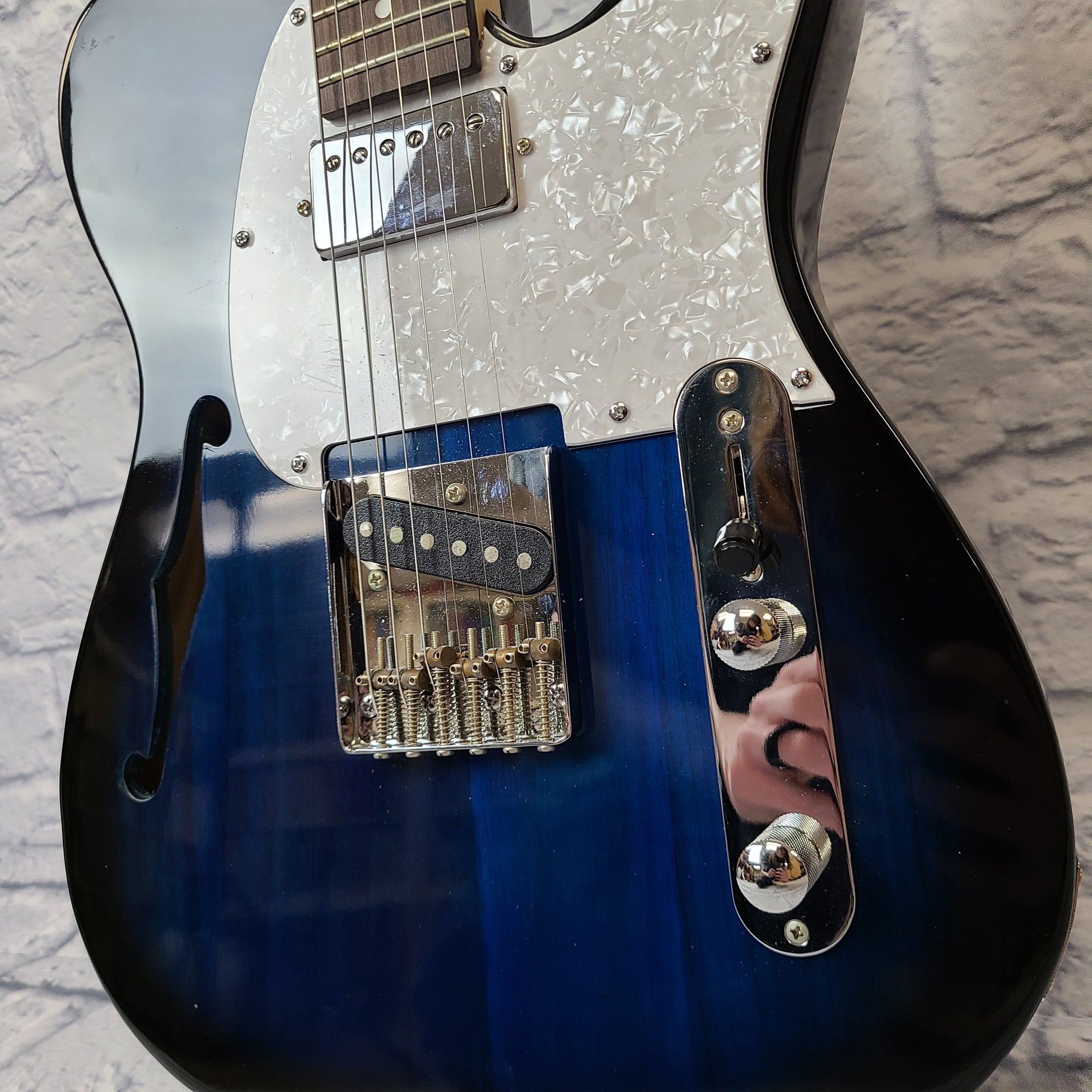 Glarry Custom Style Semi Hollow Tele Electric Guitar
