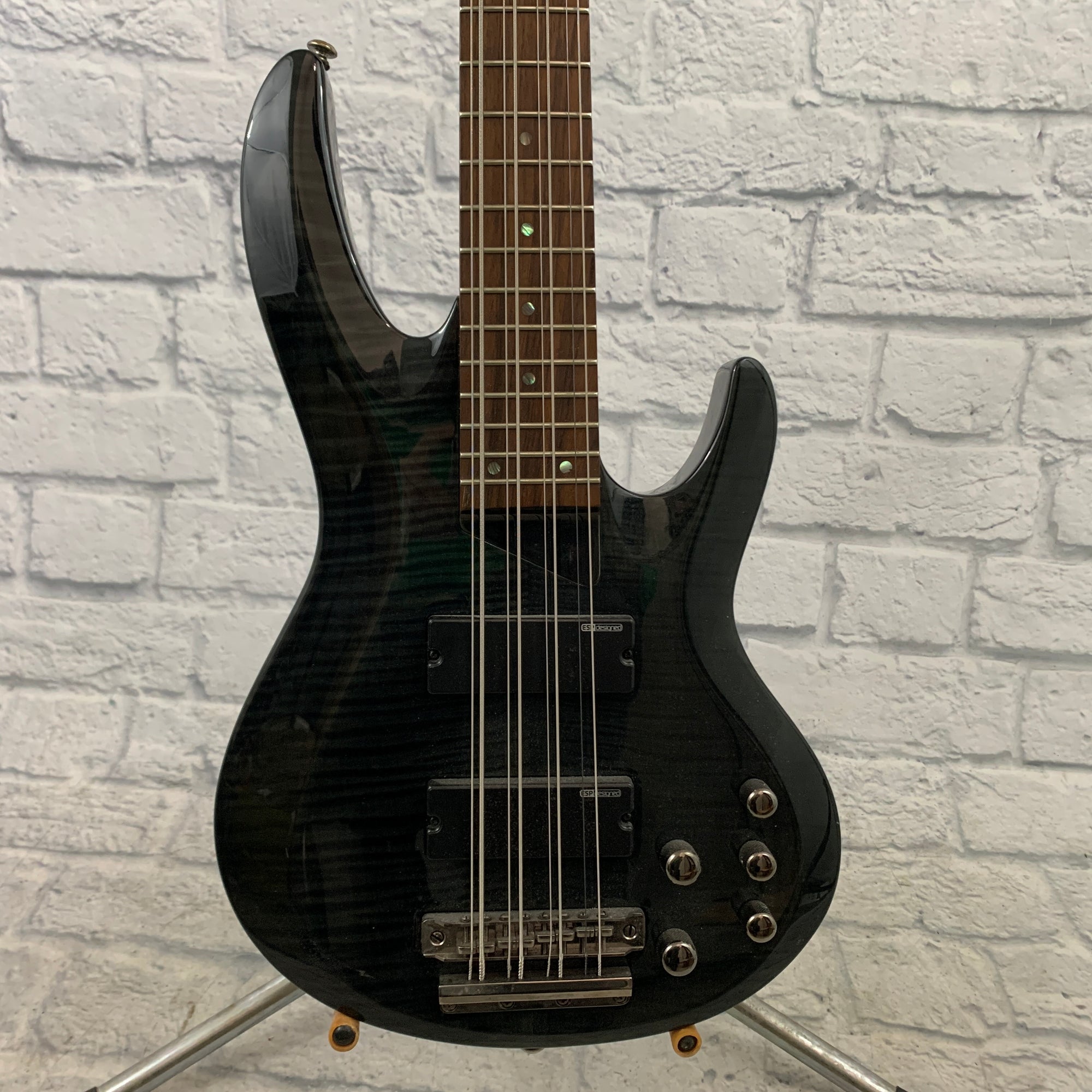 ESP LTD B-208FM 8 String Bass Guitar Transparent Black